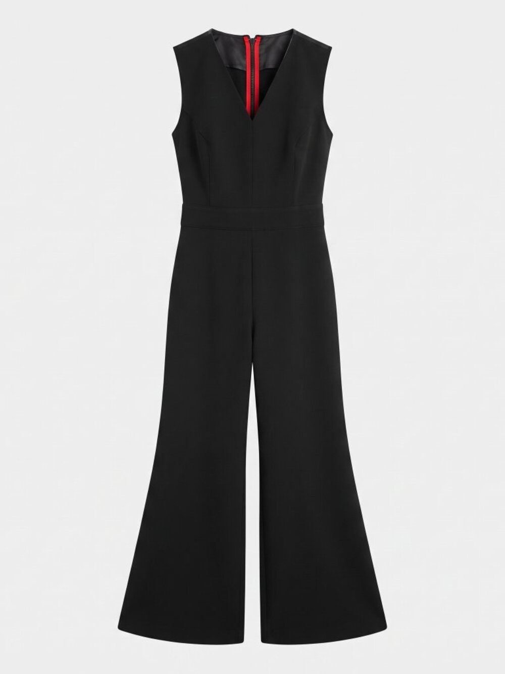 Spanx Black Wide Leg Minimalist 70s Inspired Jumpsuit, Size XL Petite